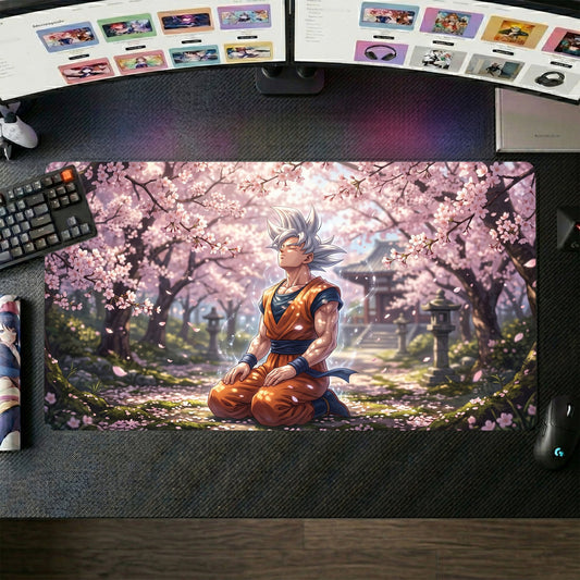 Goku anime mouse pad XL gaming desk mat Seated Sakura Serenity
