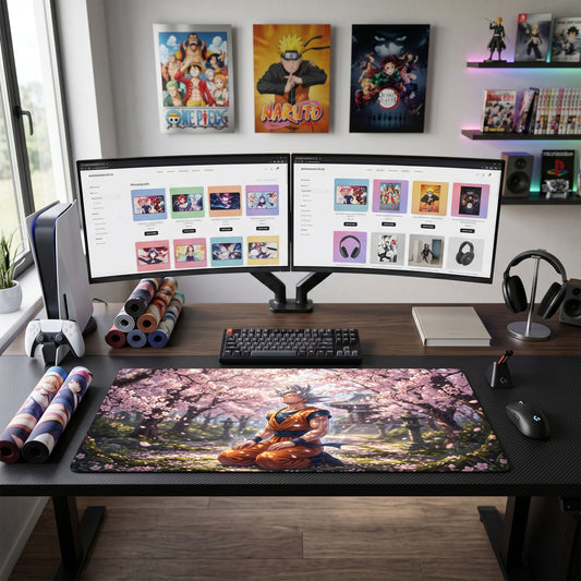 Goku anime mouse pad XL gaming desk mat Seated Sakura Serenity