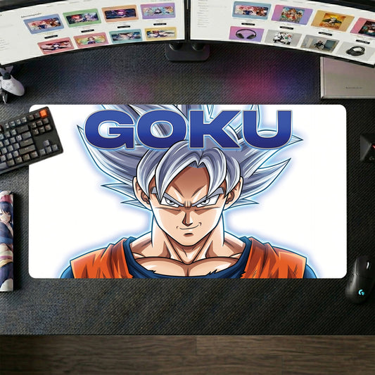 Goku anime mouse pad XL gaming desk mat Silver Hair Portrait