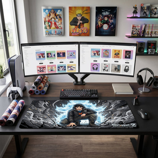 Goku anime mouse pad XL gaming desk mat Streetwear Hoodie Aura