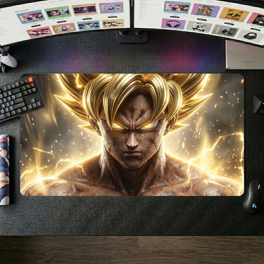 Goku anime mouse pad XL gaming desk mat Super Saiyan Aura Blaze 1