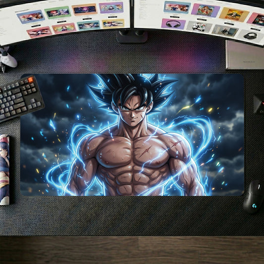 Goku anime mouse pad XL gaming desk mat Super Saiyan Aura Electric 1