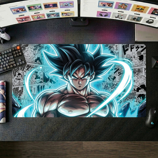 Goku anime mouse pad XL gaming desk mat Super Saiyan Aura Manga