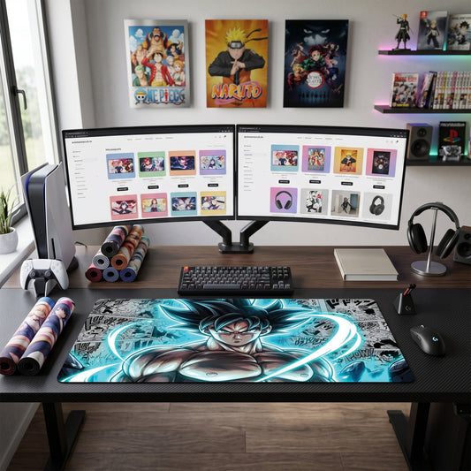 Goku anime mouse pad XL gaming desk mat Super Saiyan Aura Manga