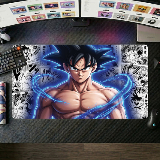 Goku anime mouse pad XL gaming desk mat Super Saiyan Aura Manga 3