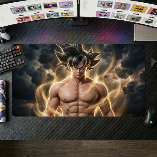 Goku anime mouse pad XL gaming desk mat Super Saiyan Aura Radiance