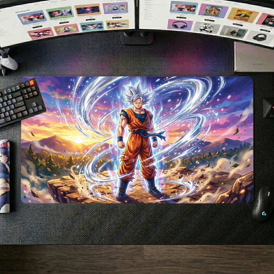 Goku anime mouse pad XL gaming desk mat Super Saiyan Aura Rush