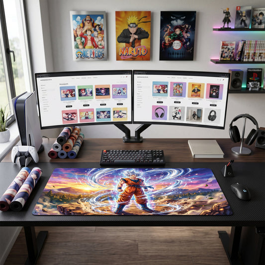 Goku anime mouse pad XL gaming desk mat Super Saiyan Aura Rush