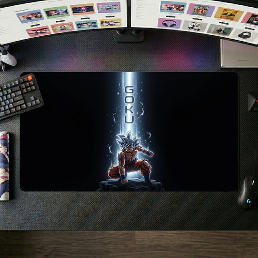 Goku anime mouse pad XL gaming desk mat Super Saiyan Aura Rush 1