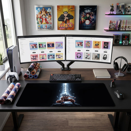 Goku anime mouse pad XL gaming desk mat Super Saiyan Aura Rush 1