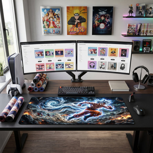Goku anime mouse pad XL gaming desk mat Super Saiyan Blue Aura