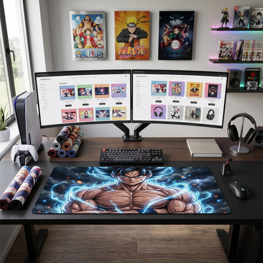 Goku anime mouse pad XL gaming desk mat Super Saiyan Electric Pose 1