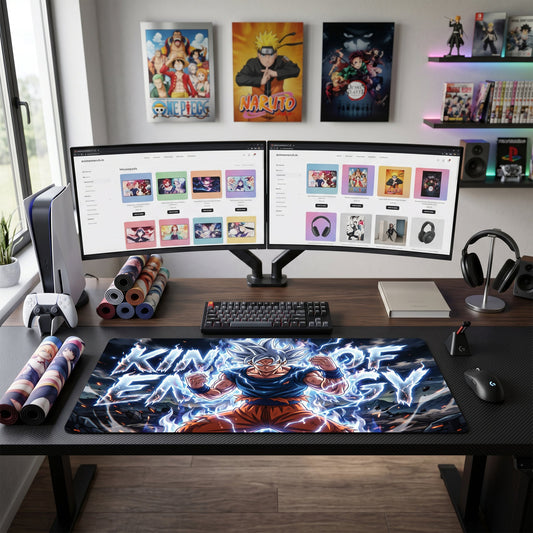 Goku anime mouse pad XL gaming desk mat Super Saiyan King Of Energy 1