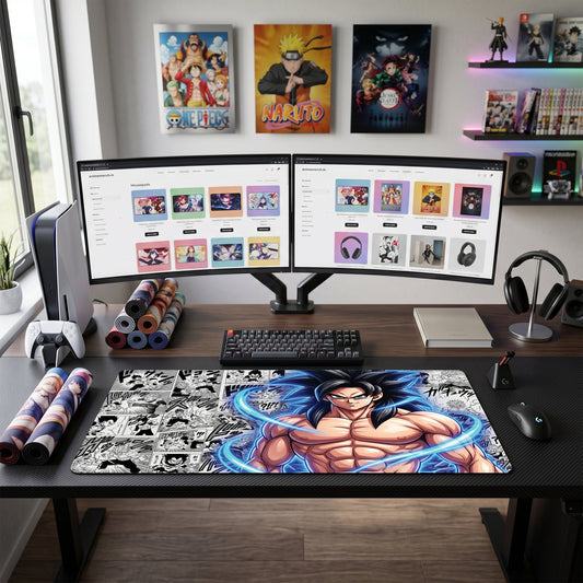 Goku anime mouse pad XL gaming desk mat Super Saiyan Manga Collage