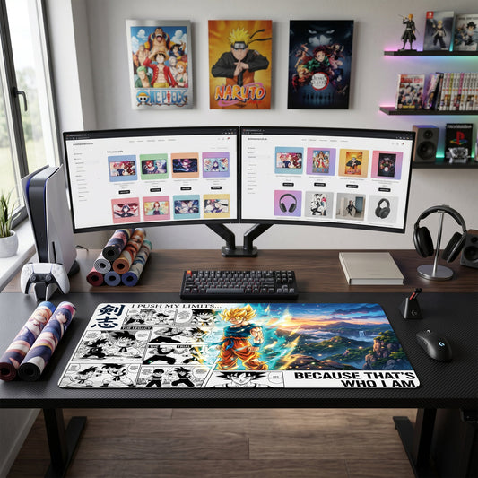 Goku anime mouse pad XL gaming desk mat Super Saiyan Manga Collage 1
