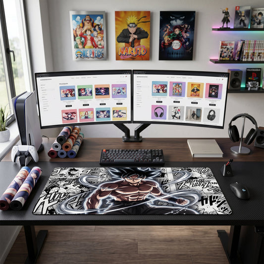 Goku anime mouse pad XL gaming desk mat Super Saiyan Manga Collage 2