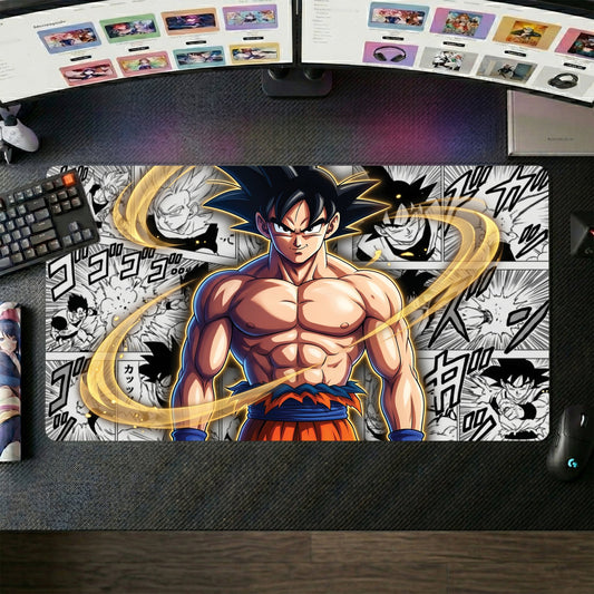 Goku anime mouse pad XL gaming desk mat Super Saiyan Manga Collage 3