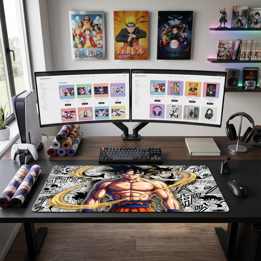 Goku anime mouse pad XL gaming desk mat Super Saiyan Manga Collage 3