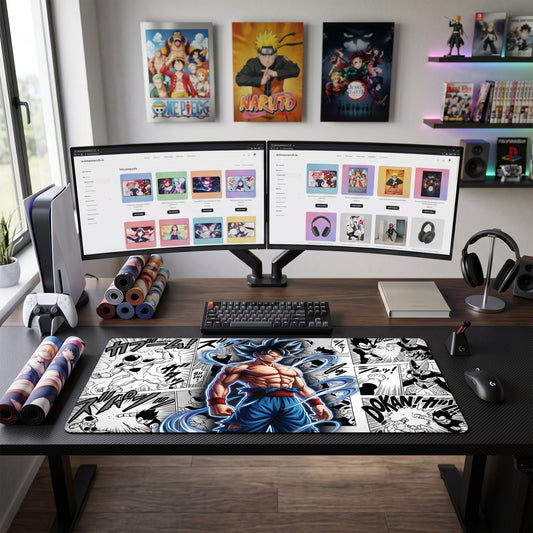 Goku anime mouse pad XL gaming desk mat Super Saiyan Manga Collage 4