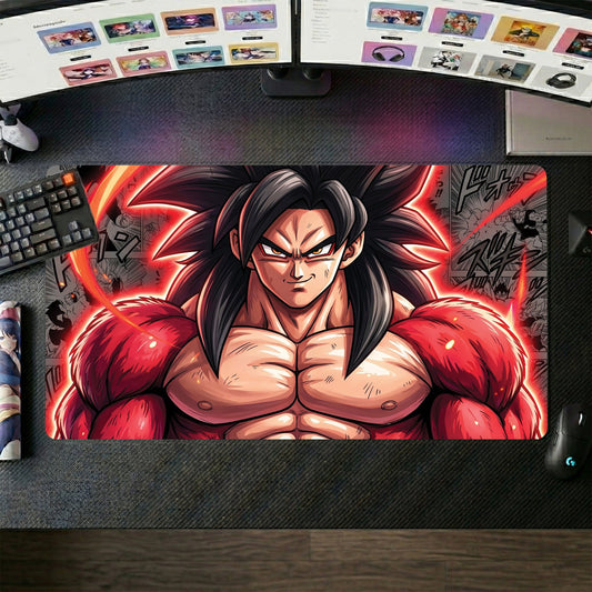 Goku anime mouse pad XL gaming desk mat Super Saiyan Red Aura