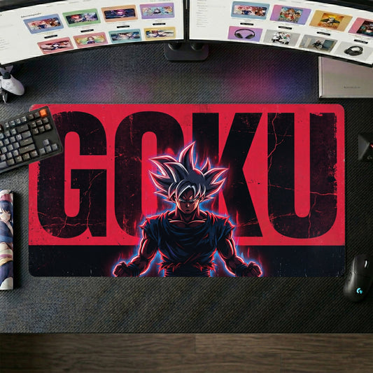 Goku anime mouse pad XL gaming desk mat Super Saiyan Red Embossed