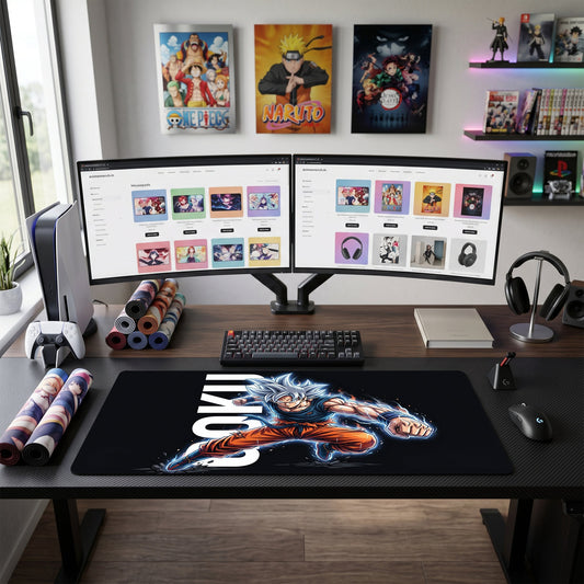 Goku anime mouse pad XL gaming desk mat Super Saiyan Rushing Flare