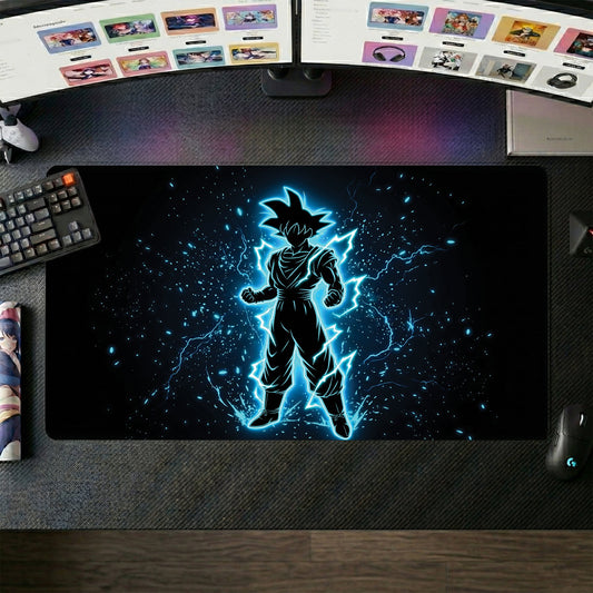 Goku anime mouse pad XL gaming desk mat Super Saiyan Silhouette Electric 2