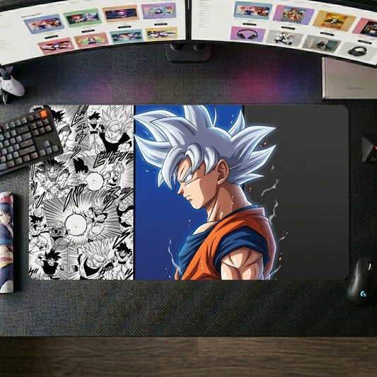 Goku anime mouse pad XL gaming desk mat Ultra Hair Manga Collage