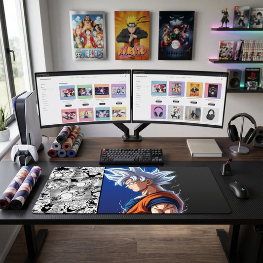 Goku anime mouse pad XL gaming desk mat Ultra Hair Manga Collage