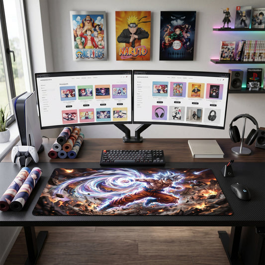 Goku anime mouse pad XL gaming desk mat Ultra Instinct Aura Explosion