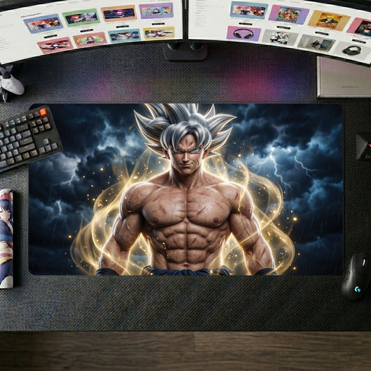 Goku anime mouse pad XL gaming desk mat Ultra Instinct Aura Storm
