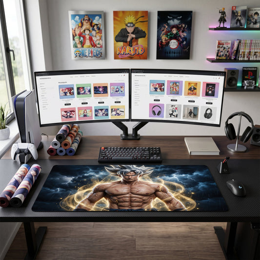 Goku anime mouse pad XL gaming desk mat Ultra Instinct Aura Storm
