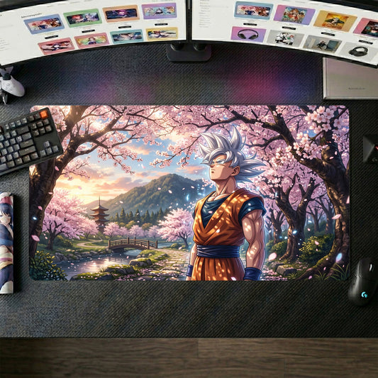 Goku anime mouse pad XL gaming desk mat Ultra Instinct Cherry Blossom Serenity