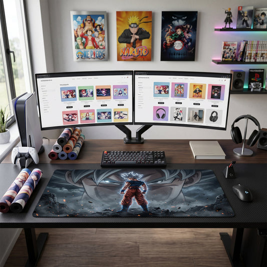 Goku anime mouse pad XL gaming desk mat Ultra Instinct Dual Omen