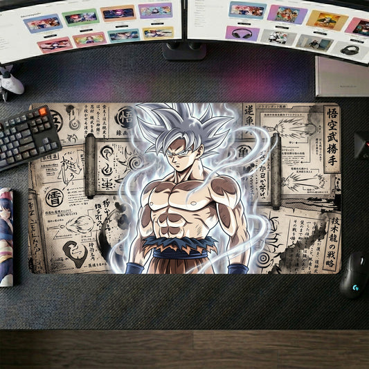 Goku anime mouse pad XL gaming desk mat Ultra Instinct Manga Background