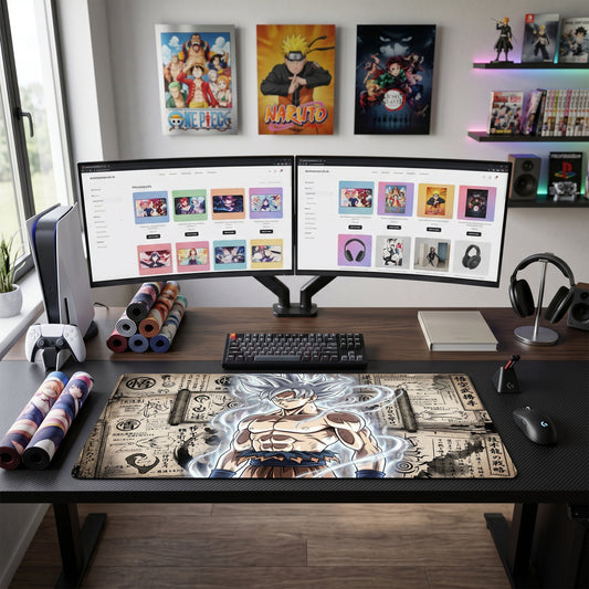 Goku anime mouse pad XL gaming desk mat Ultra Instinct Manga Background