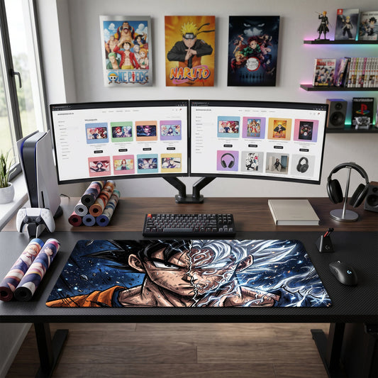 Goku anime mouse pad XL gaming desk mat Ultra Instinct Portrait