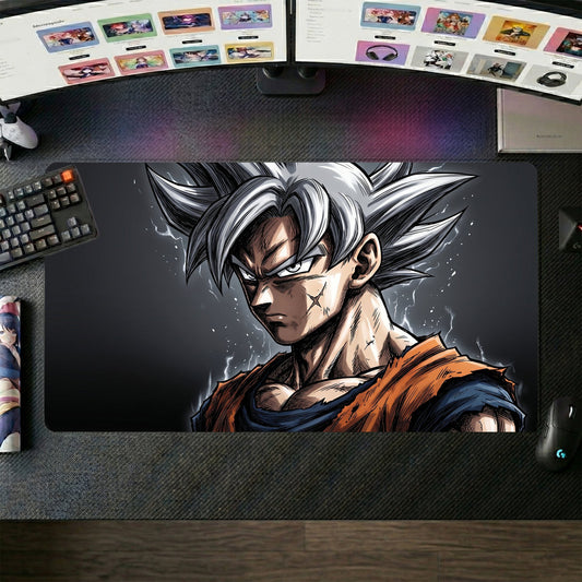 Goku anime mouse pad XL gaming desk mat Ultra Instinct Portrait 1