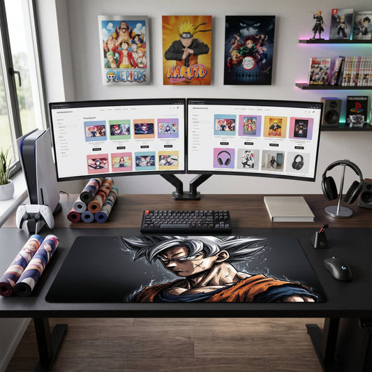 Goku anime mouse pad XL gaming desk mat Ultra Instinct Portrait 1