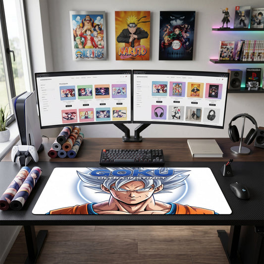 Goku anime mouse pad XL gaming desk mat Ultra Instinct Portrait 3