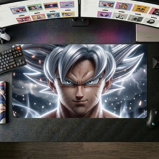 Goku anime mouse pad XL gaming desk mat Ultra Instinct Portrait 4