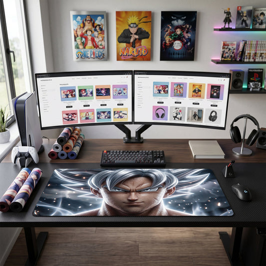 Goku anime mouse pad XL gaming desk mat Ultra Instinct Portrait 4