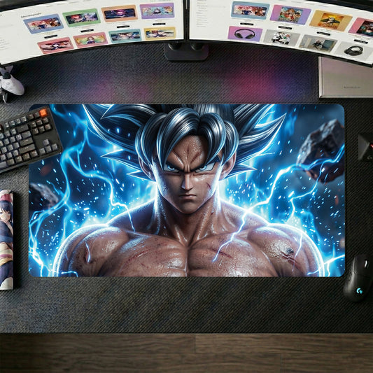 Goku anime mouse pad XL gaming desk mat Ultra Instinct Portrait Electric
