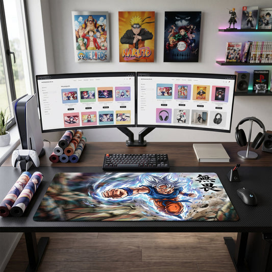 Goku anime mouse pad XL gaming desk mat Ultra Instinct Rushing Blur