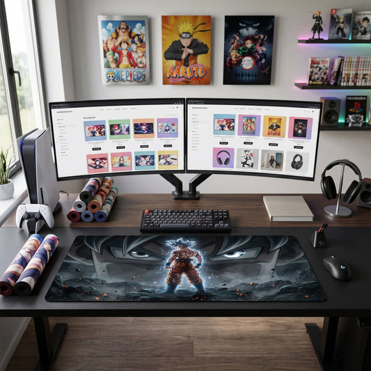 Goku anime mouse pad XL gaming desk mat Vs Jiren Epic Confrontation