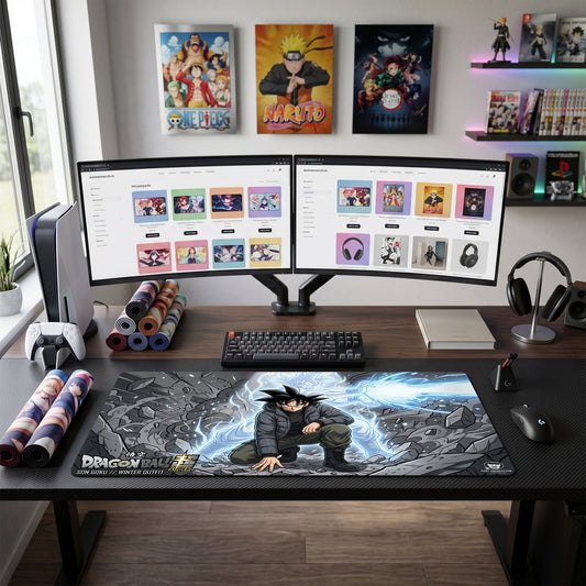 Goku anime mouse pad XL gaming desk mat Winter Outfit Aura Explosion