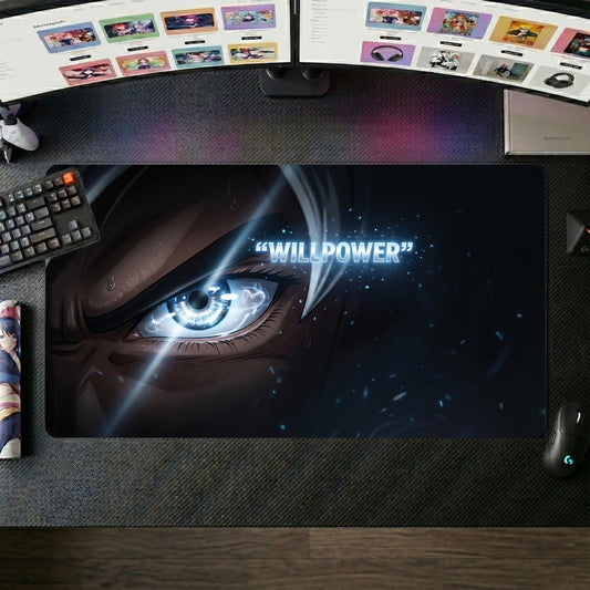 Levi anime mouse pad XL gaming desk mat Eye Willpower Portrait