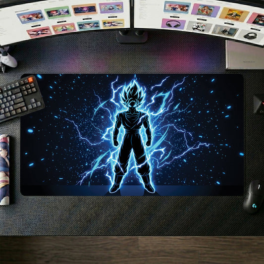 Vegeta anime mouse pad XL gaming desk mat Super Saiyan Silhouette Electric