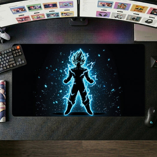 Vegeta anime mouse pad XL gaming desk mat Super Saiyan Silhouette Electric 1