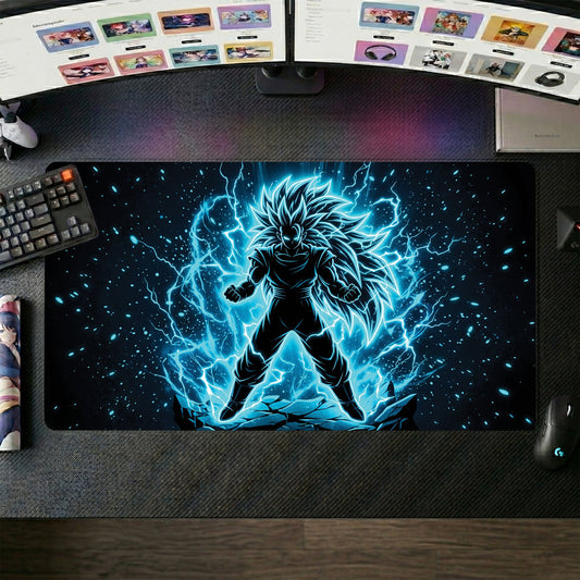 Vegeta anime mouse pad XL gaming desk mat Super Saiyan Silhouette Electric 2